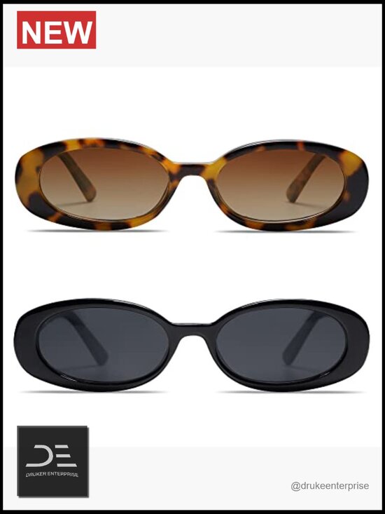 Retro Oval Polarized Sunglasses Small 90s Style UV400